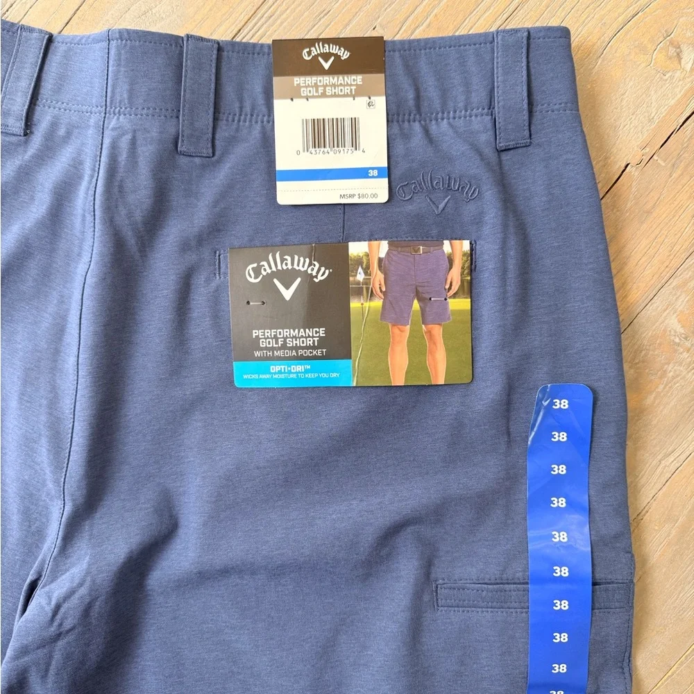 Callaway Performance Men's Golf Shorts Opti-Dry W/Media Pocket Size-38 NWT - Picture 6 of 8